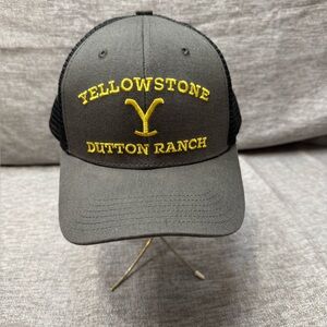 Yellowstone Dutton Ranch Adult Adjustable Mesh Hat Grey Yellow